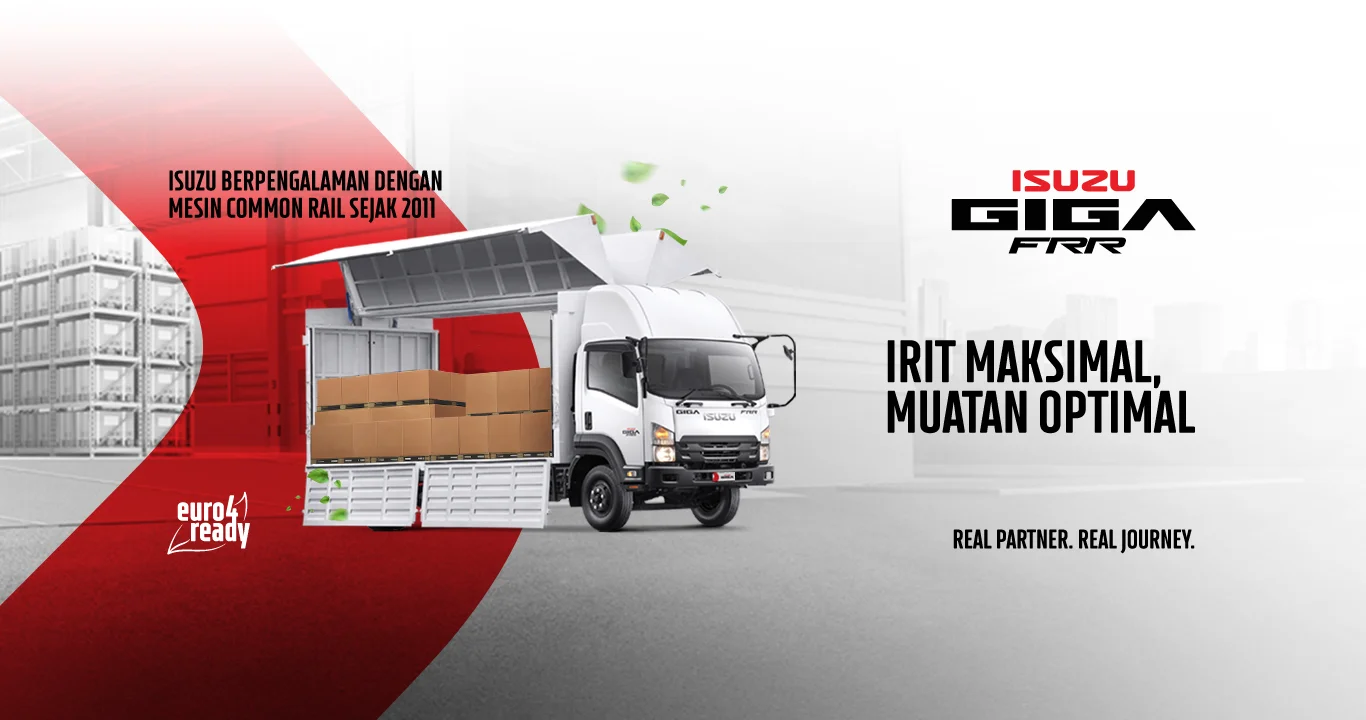 Tampilan depan truk Isuzu Giga FRR di Dealer Resmi Isuzu Jakarta